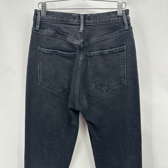 Agolde Riley High Rise Straight Crop Jeans Revolve Size 26 Black Preppy‎ City - Picture 5 of 12